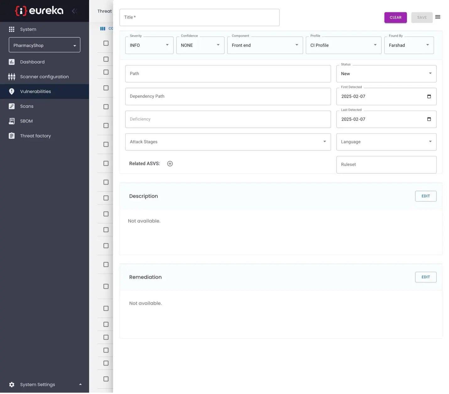 Adding new vulnerabilities manually two