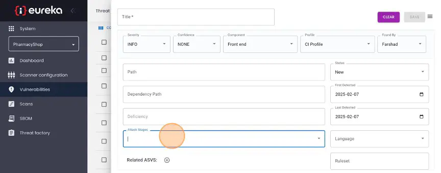 Adding new vulnerabilities manually three